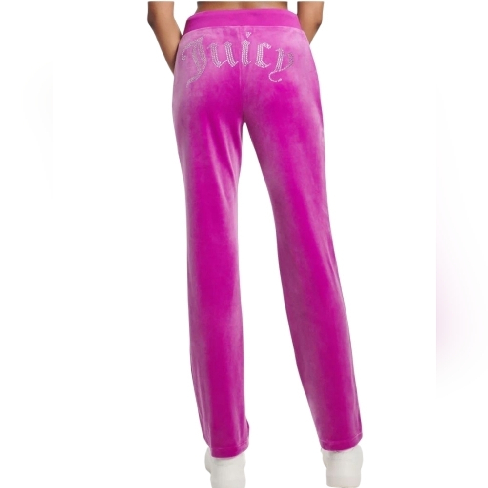 Juicy Couture OG Big Bling Velour Track Pants NWOT Purple Size Large